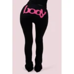Body By Raven Black/Magenta Body Basics Ultra Low-Rise 2.0 Leggings