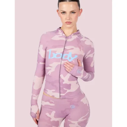 Body By Raven Pink Camo/Baby Blue Body Basics 2.0 Hoodie
