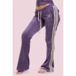 Body By Raven Purple Body Velour Track Pants