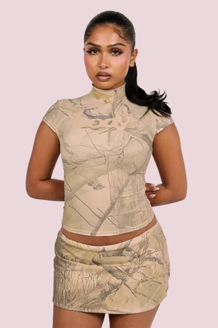 BODY BY RAVEN BODY MOCK NECK TOP (TAN REALTREE CAMO)